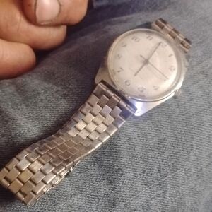 Timex Silver Men's Watch with White Dial